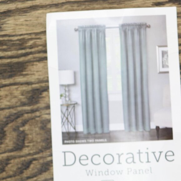 NEW Regal Home Rod Light-Filtering Single Curtain Panel Aqua Blue Green 50x95 - Picture 6 of 7